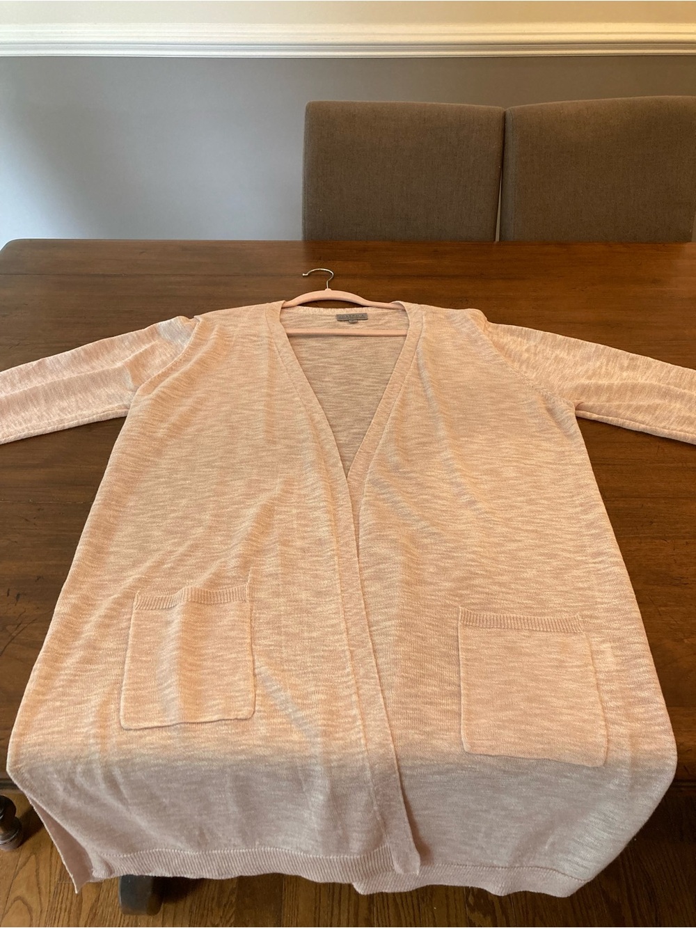 Joseph A Pale Blush Open-Front Cardigan with Pockets XL